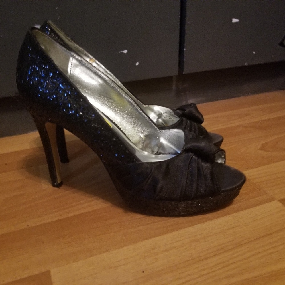 Black Sparkle Heels